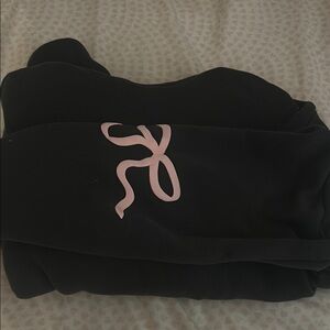 Edikted Gray Hoodie with Pink Bow Design